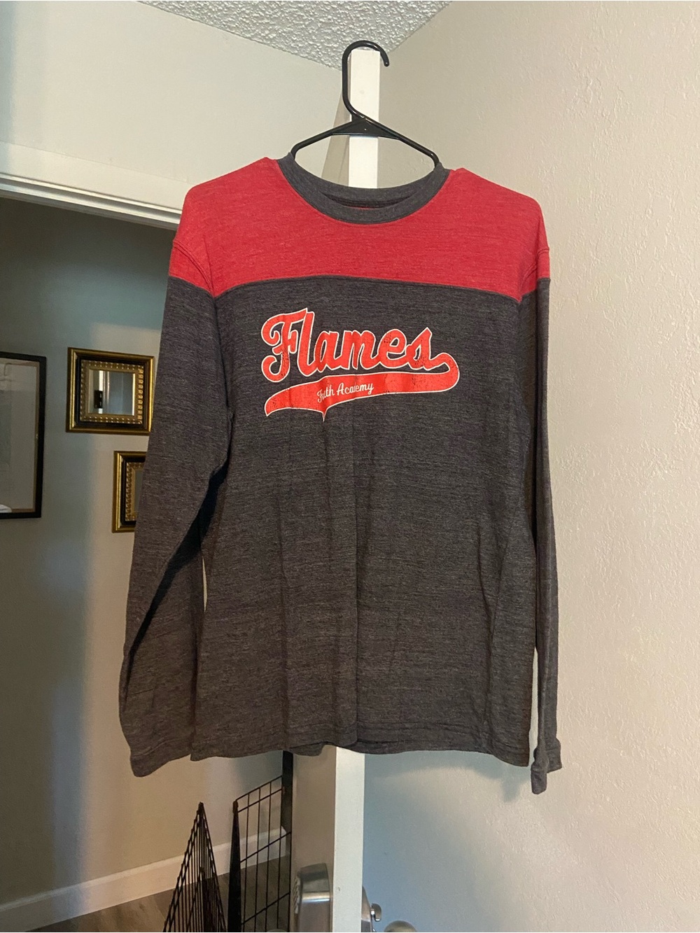 Holloway Red and Charcoal Two-Tone Long Sleeve Tee